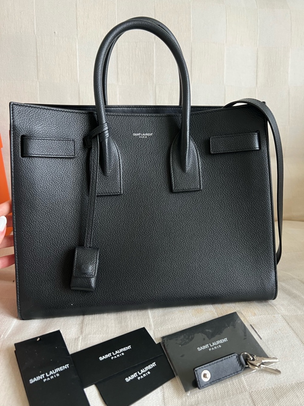 Saint Laurent Black Leather Small Sac de Jour
